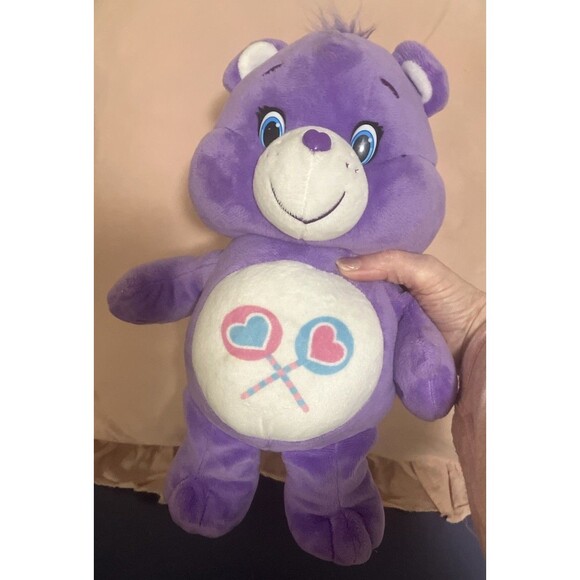Care Bear Share Bear Purple Lollipop Plush 14" Stuffed Animal 2016 - Picture 12 of 16